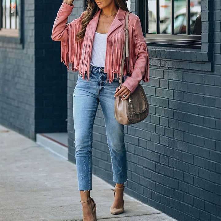 Jane | Fringed Leather Jacket