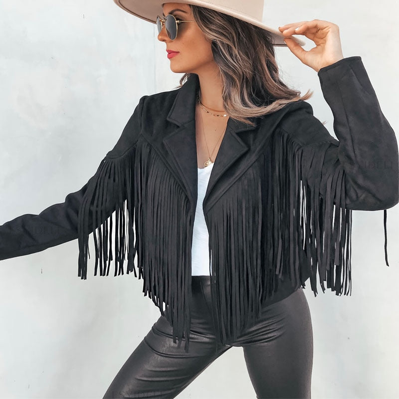 Jane | Fringed Leather Jacket