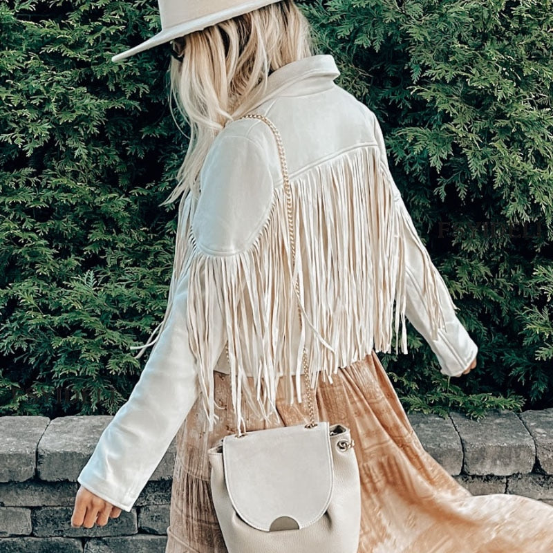 Jane | Fringed Leather Jacket