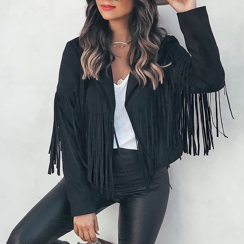 Jane | Fringed Leather Jacket