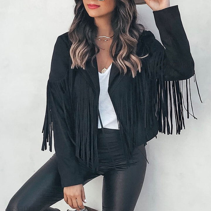 Jane | Fringed Leather Jacket