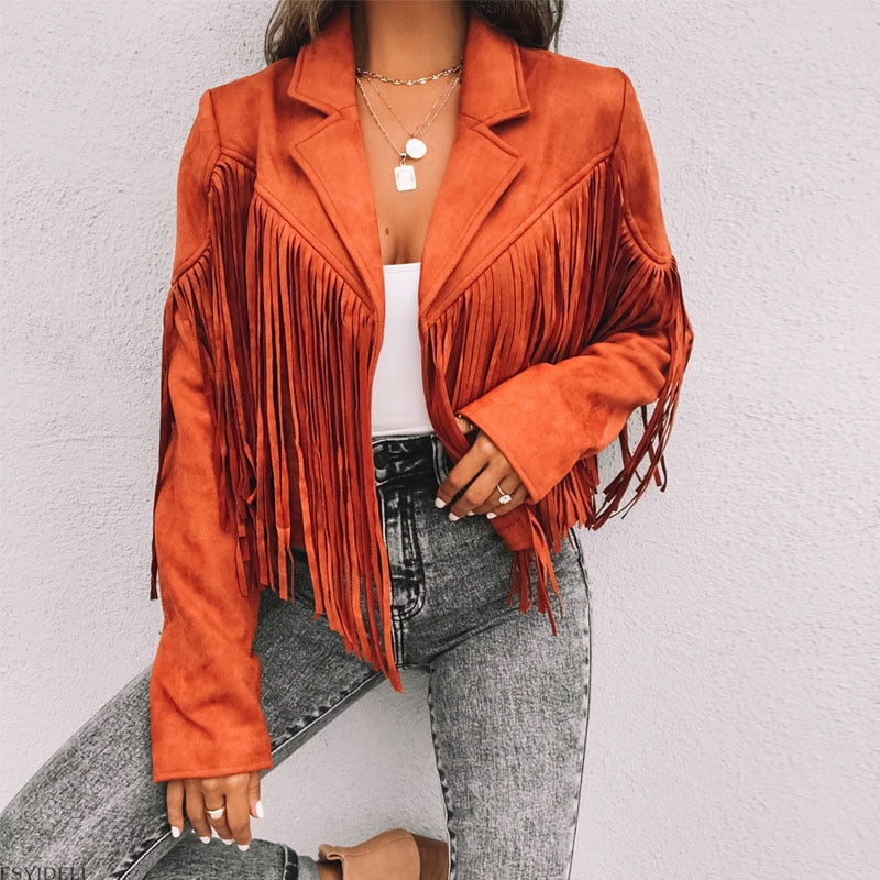 Jane | Fringed Leather Jacket