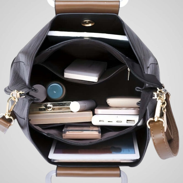 Jane | Elegant Two-Tone Leather Bag