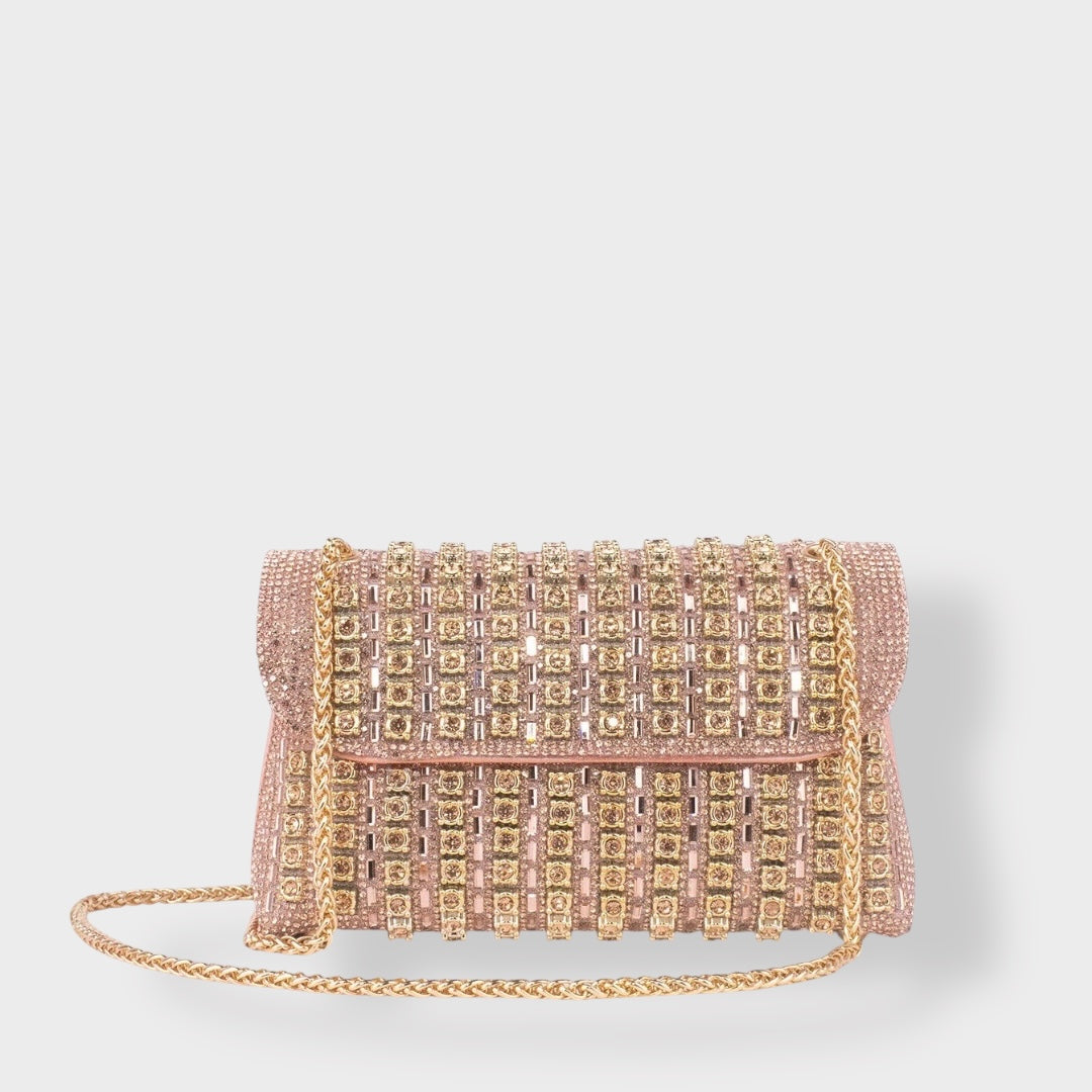 SVEA | Chain Shoulder Bag with Colored Diamonds