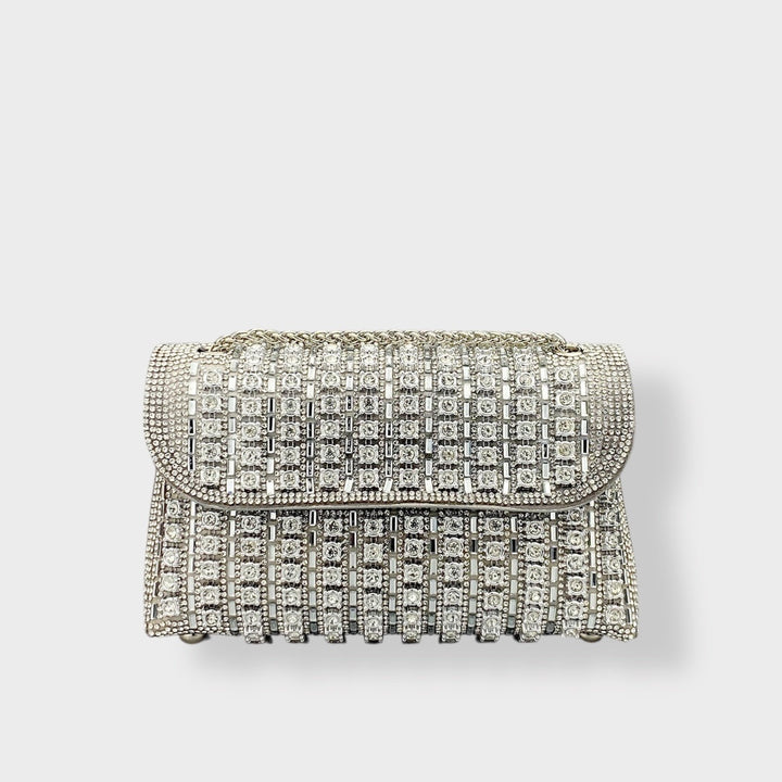 SVEA | Chain Shoulder Bag with Colored Diamonds