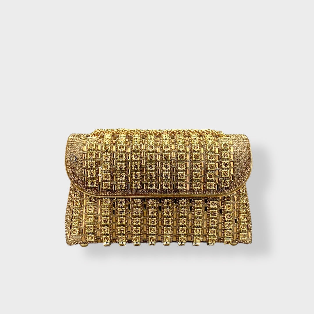 SVEA | Chain Shoulder Bag with Colored Diamonds