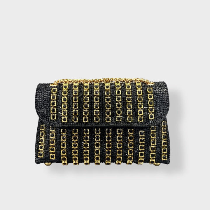 SVEA | Chain Shoulder Bag with Colored Diamonds