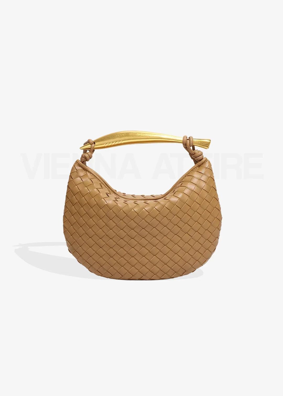 Jane | Gewebte Tasche mit Goldgriff