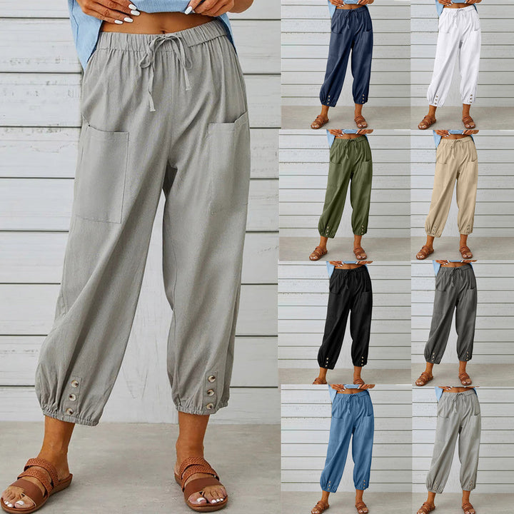 SVEA | Weite Damenhose aus Baumwolle und Leinen