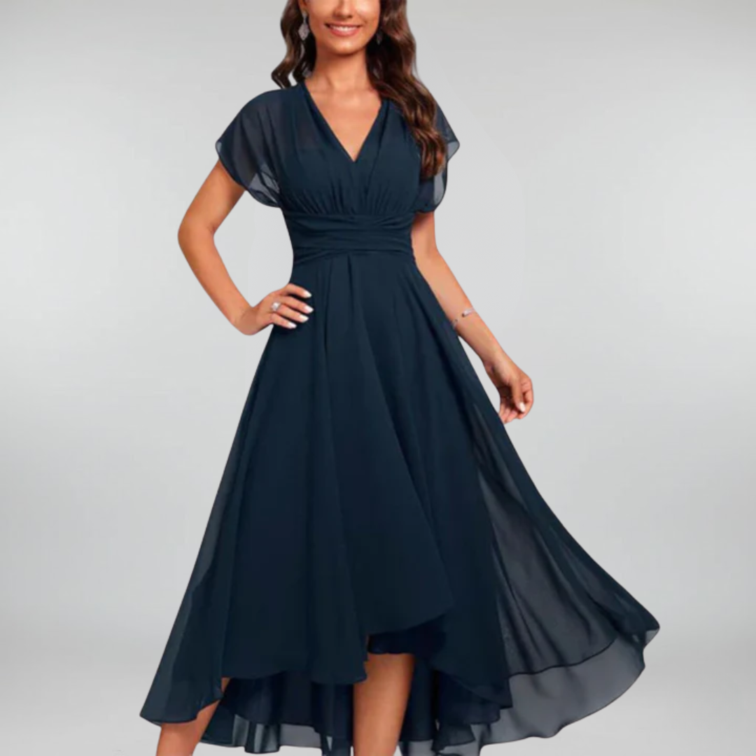 SVEA | Fließendes & Elegantes Abendkleid mit V-Ausschnitt