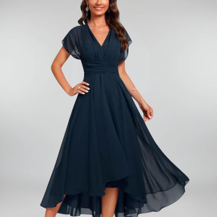 SVEA | Fließendes & Elegantes Abendkleid mit V-Ausschnitt
