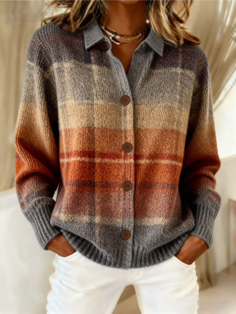 Edith | Ombré-Karostrickjacke für den Herbst