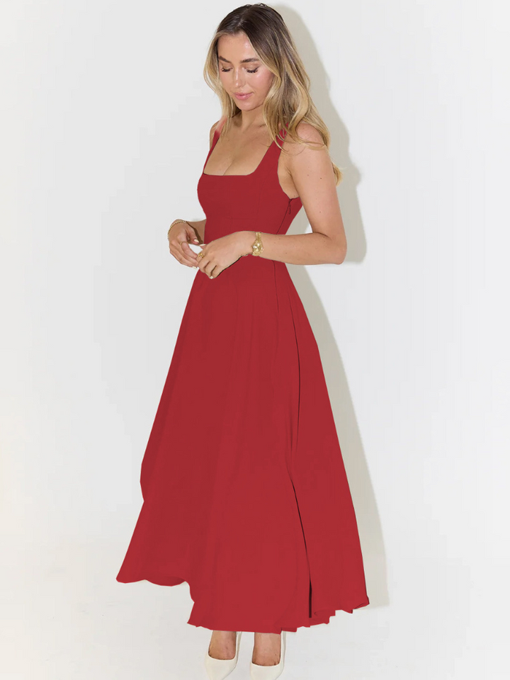 SVEA | Elegantes Midikleid mit eckigem Ausschnitt