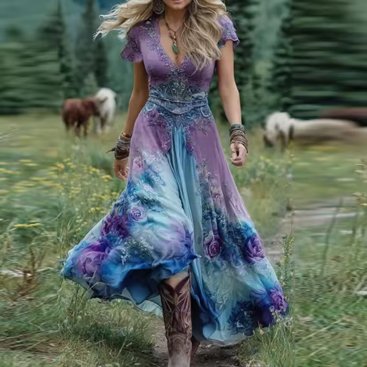 SVEA | Elegantes und Fließendes Blumenkleid