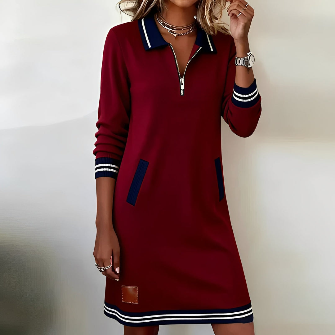 SVEA | Schickes Langärmeliges Baumwollkleid