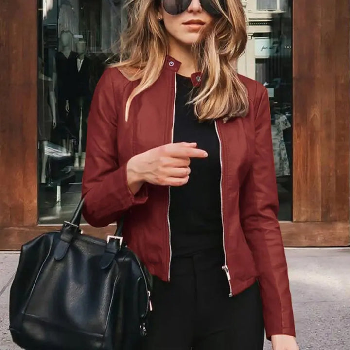 Jane | Valentina Moreau Fitted Faux Leather Jacket