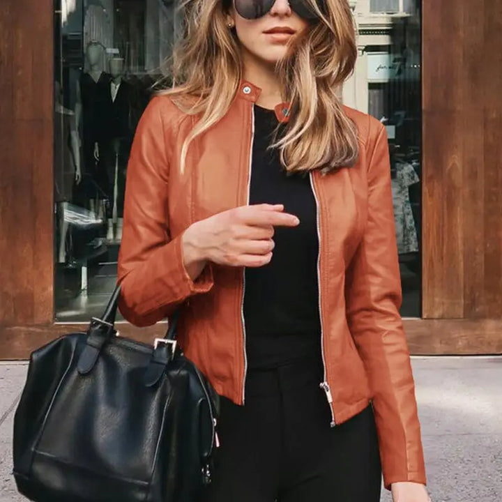 Jane | Valentina Moreau Fitted Faux Leather Jacket