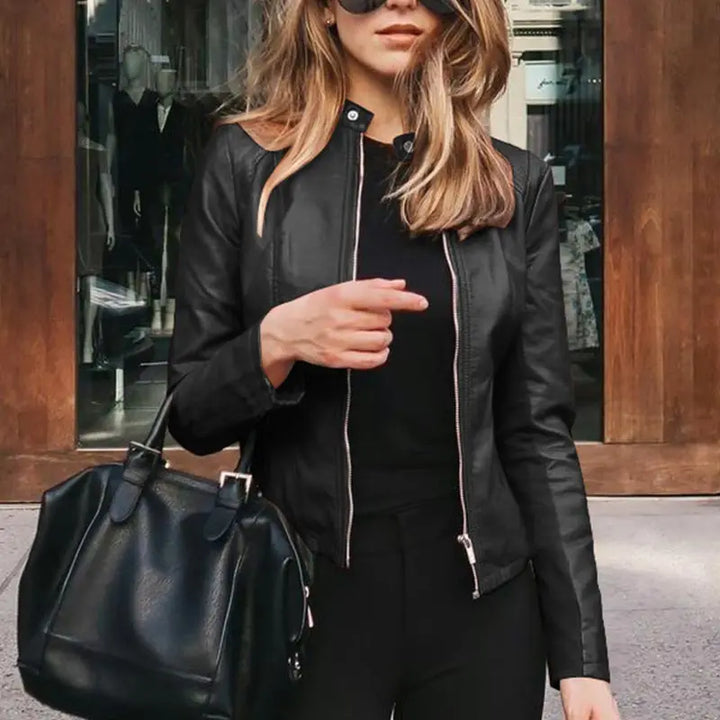 Jane | Valentina Moreau Fitted Faux Leather Jacket