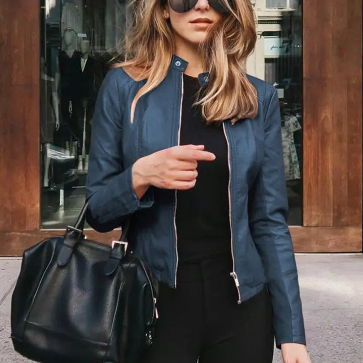 Jane | Valentina Moreau Fitted Faux Leather Jacket