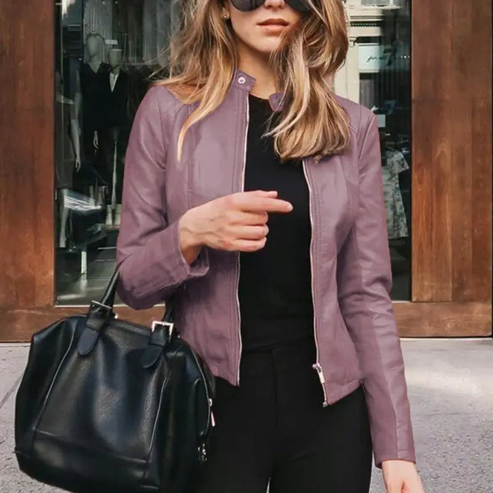Jane | Valentina Moreau Fitted Faux Leather Jacket