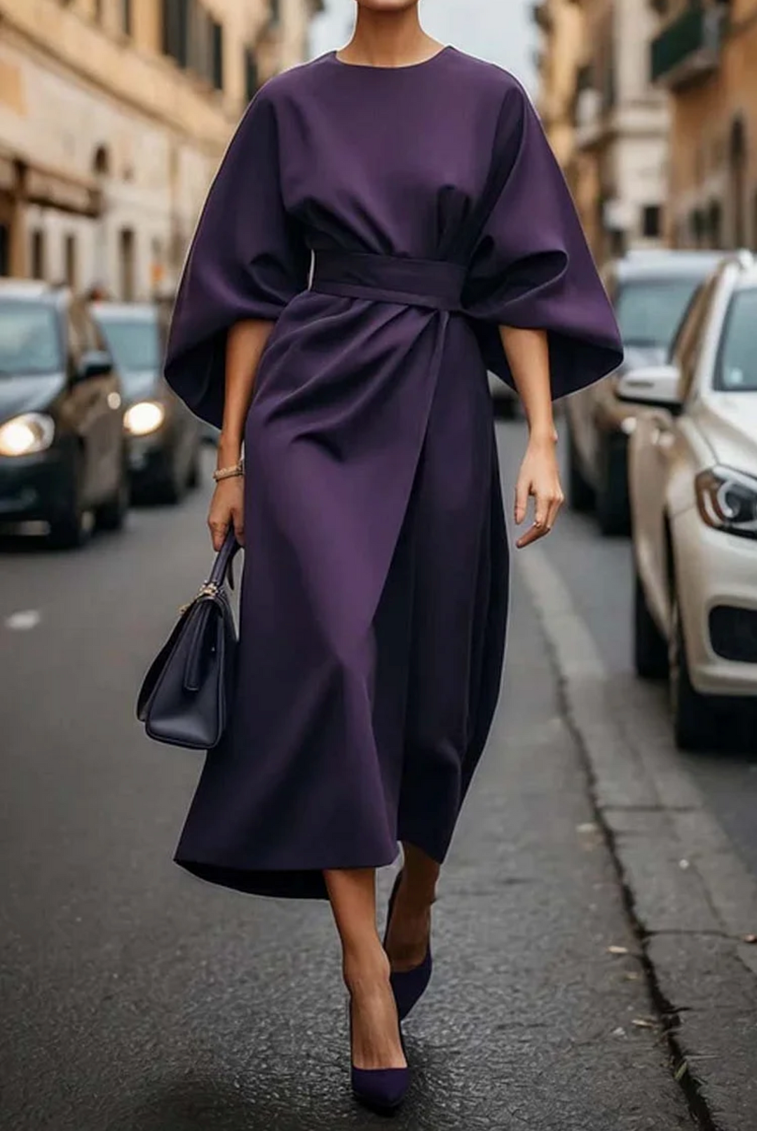 SVEA | Zeitlos elegantes Kleid mit Laternenärmeln