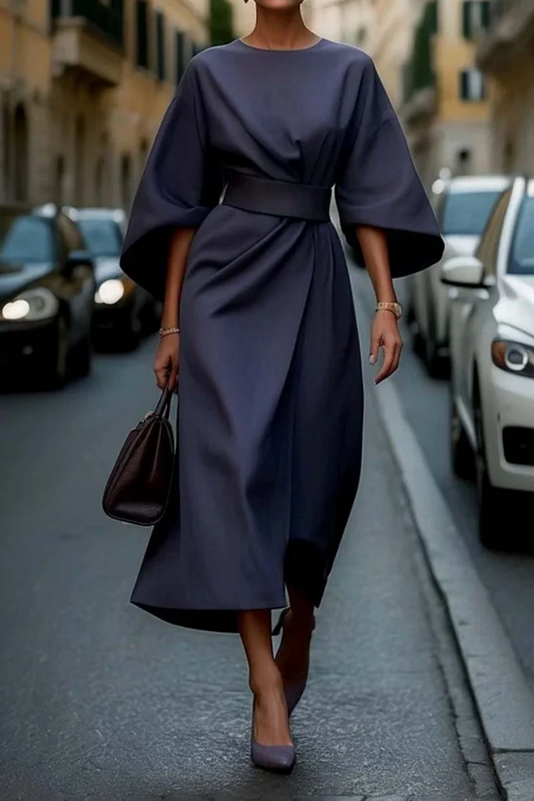 SVEA | Zeitlos elegantes Kleid mit Laternenärmeln