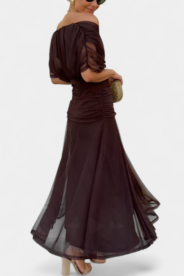 Magda - Long Floral Dress with V-Neck