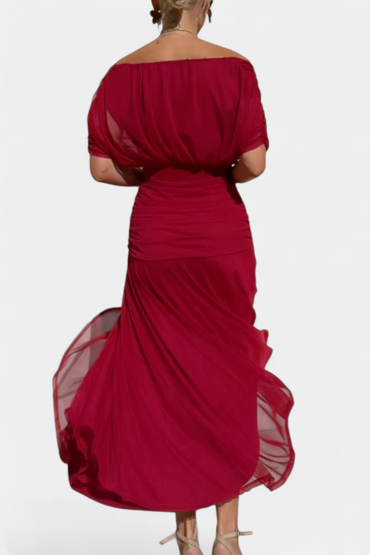 Magda - Long Floral Dress with V-Neck