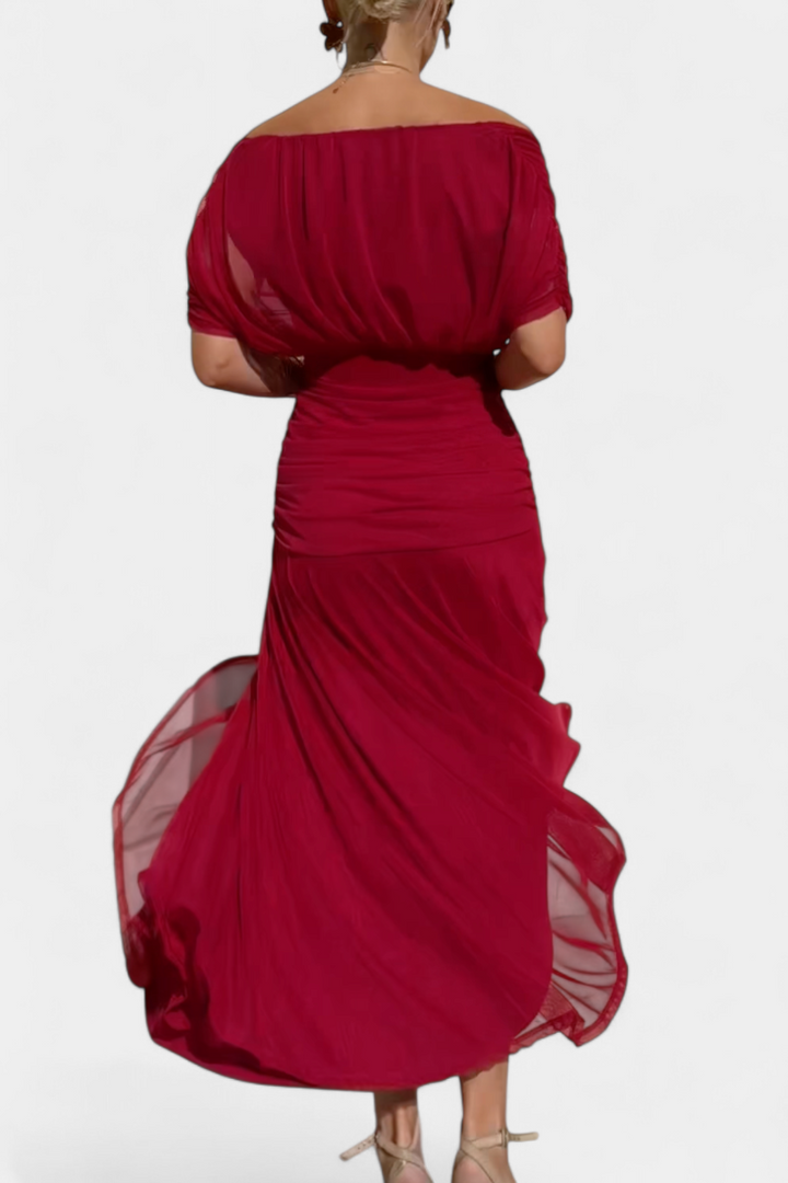 Magda - Long Floral Dress with V-Neck