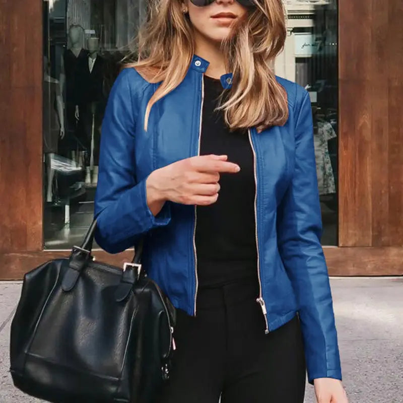 Jane | Valentina Moreau Fitted Faux Leather Jacket