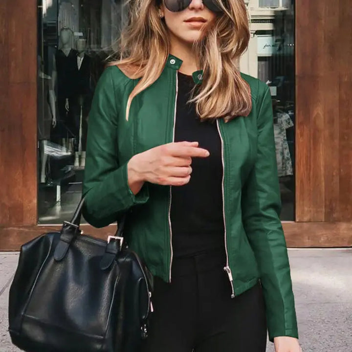 Jane | Valentina Moreau Fitted Faux Leather Jacket