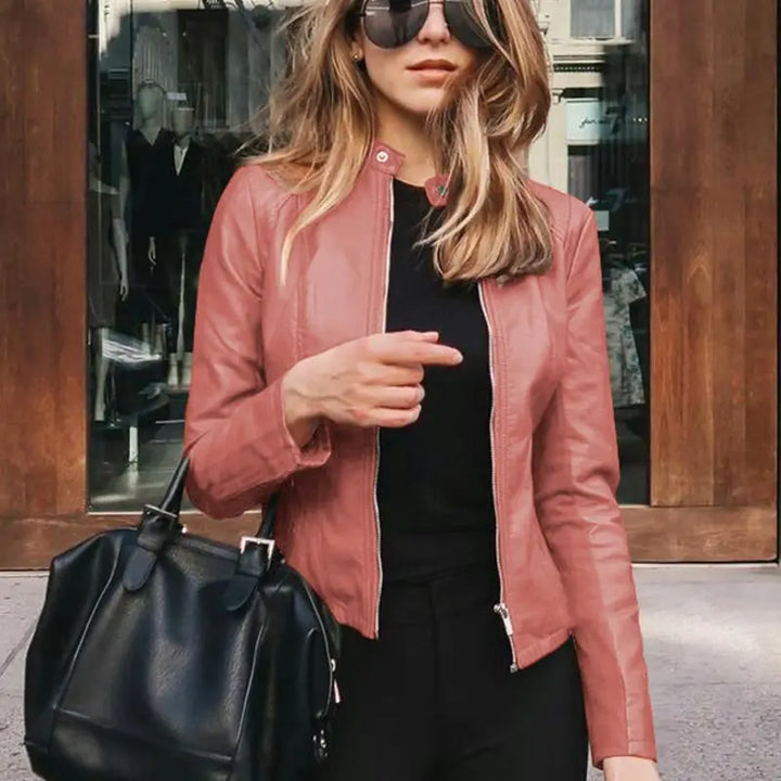 Jane | Valentina Moreau Fitted Faux Leather Jacket