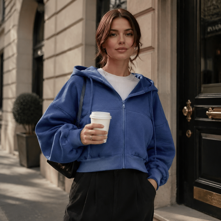 Jane | Cropped Zip-Up Hoodie