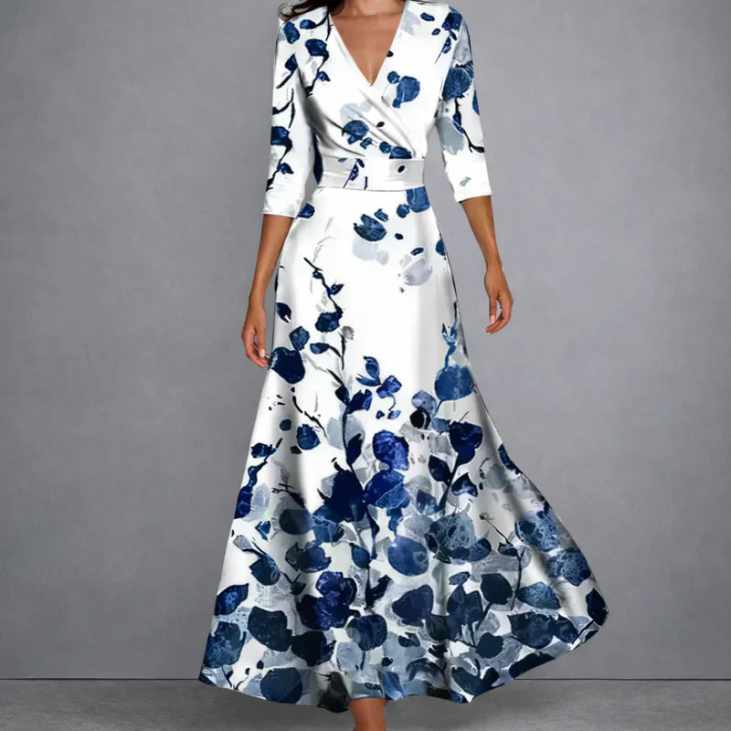 SVEA | Formendes Floral-Maxikleid für elegante Souveränität