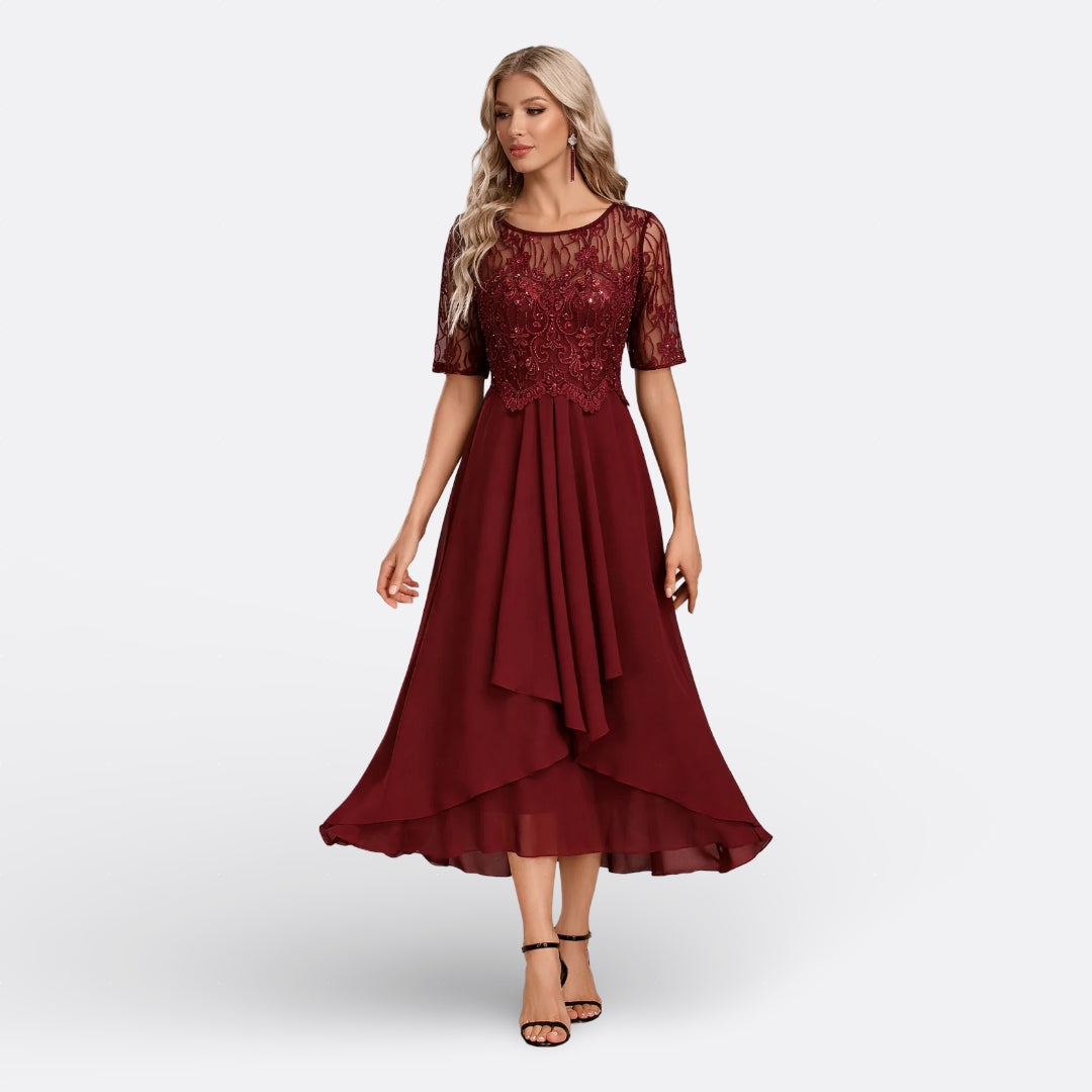 Mariana - Lace Dress with Short Sleeves