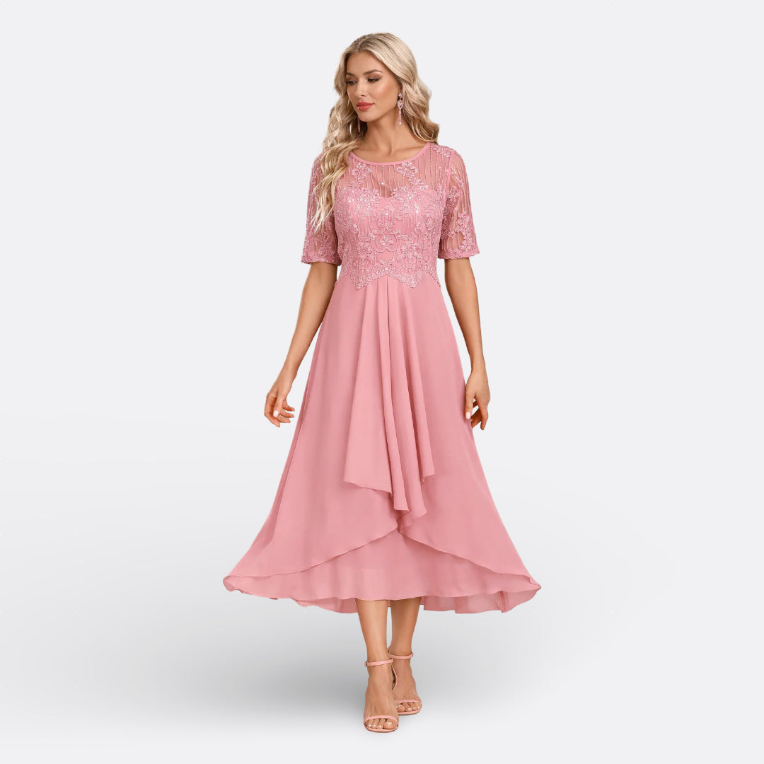 Mariana - Lace Dress with Short Sleeves