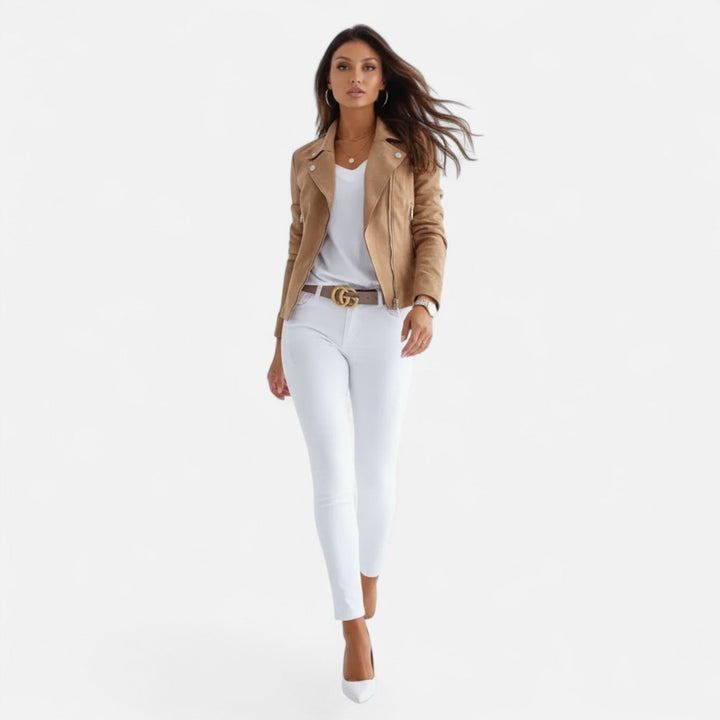 Jane | Camille Laurent Slim Zip-Up Motorcycle Jacket