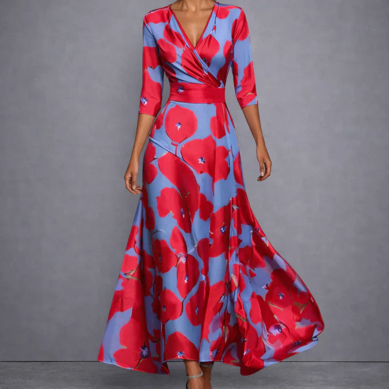 SVEA | Formendes Floral-Maxikleid für elegante Souveränität
