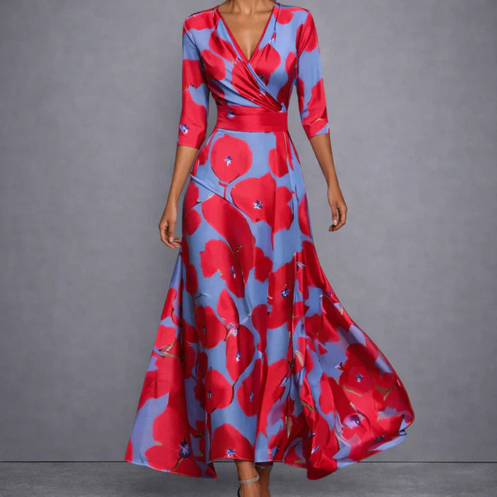 SVEA | Formendes Floral-Maxikleid für elegante Souveränität