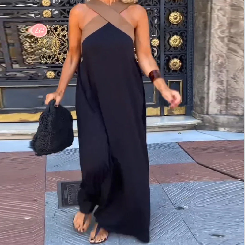 SVEA | Elegantes Kleid mit Kontrastfarbe