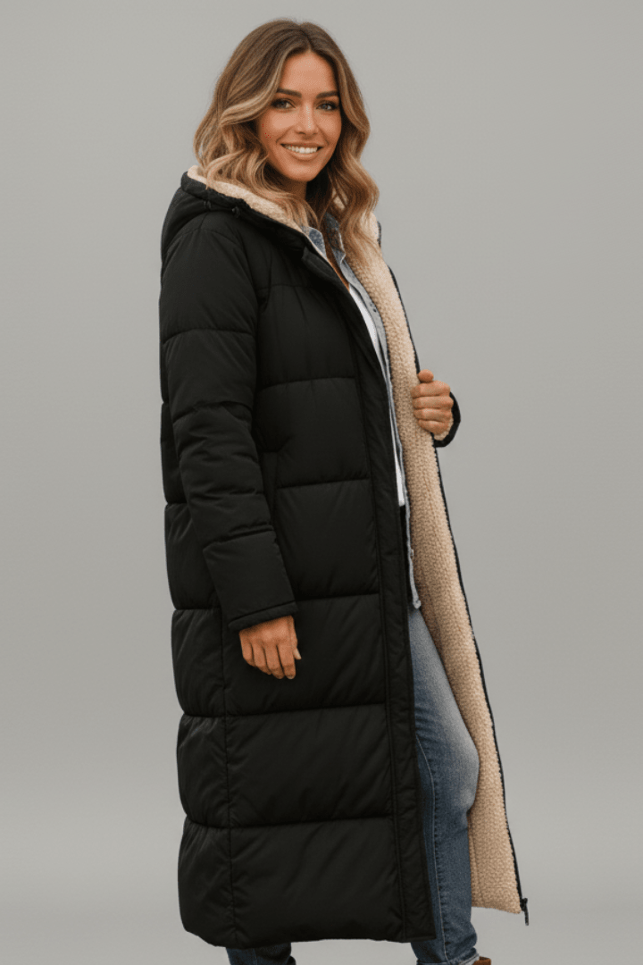 Jane | Longline Hooded Puffer Coat