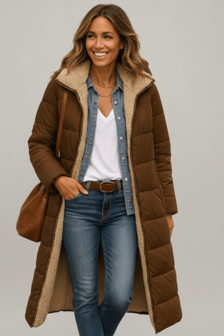 Jane | Longline Hooded Puffer Coat
