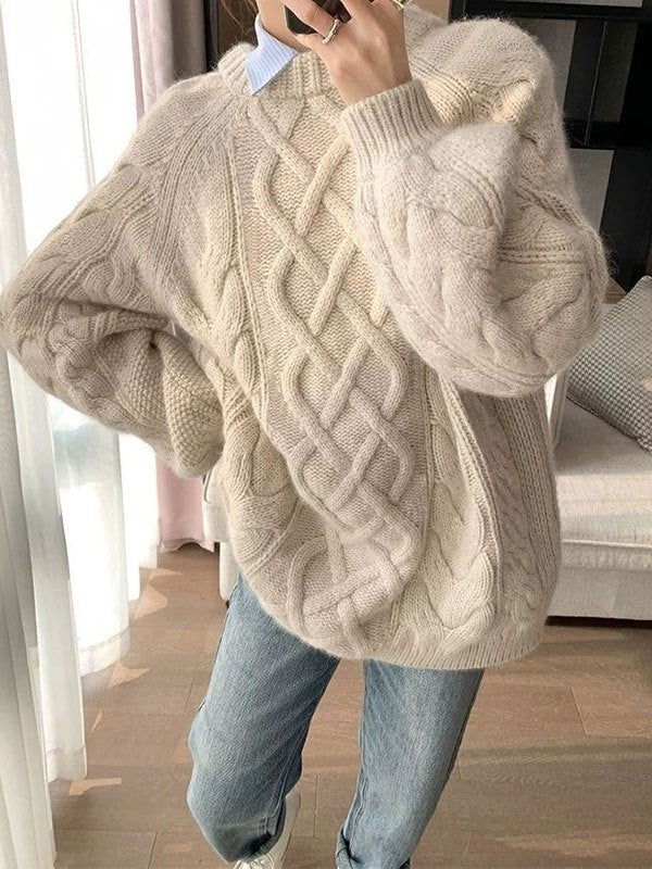 Jane | Oversized Cable-Knit Sweater – Warm Autumn Sweater