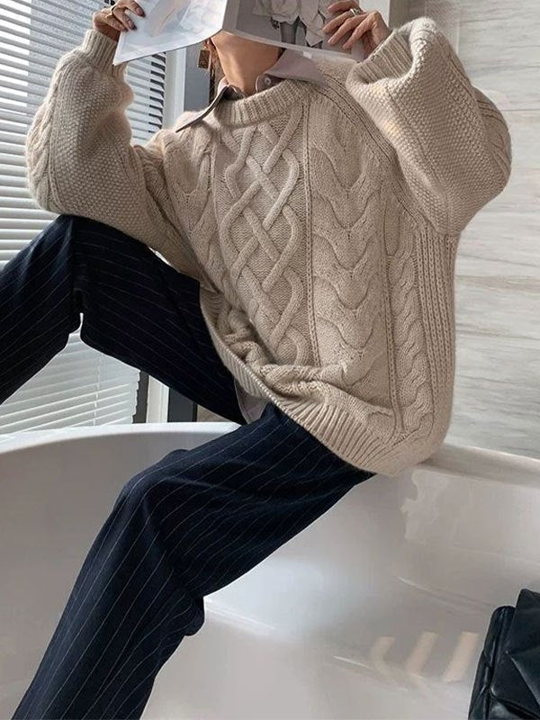 Jane | Oversized Cable-Knit Sweater – Warm Autumn Sweater