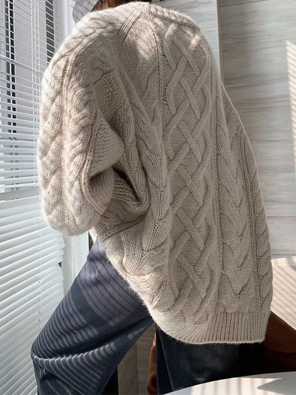 Jane | Oversized Cable-Knit Sweater – Warm Autumn Sweater