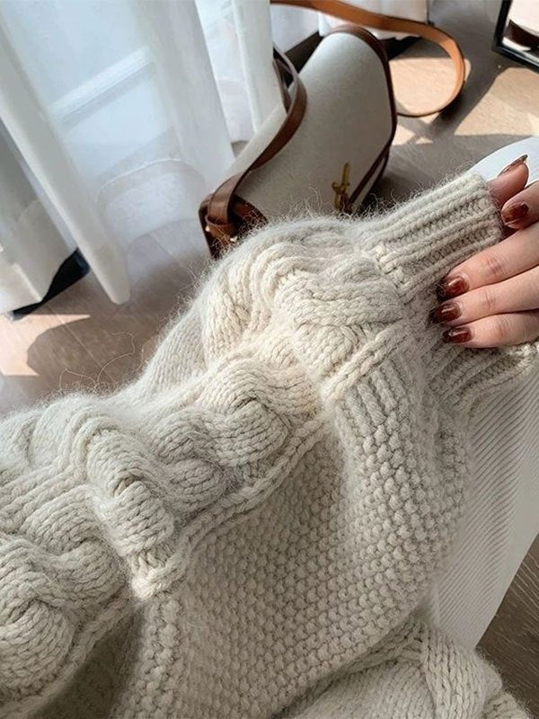 Jane | Oversized Cable-Knit Sweater – Warm Autumn Sweater