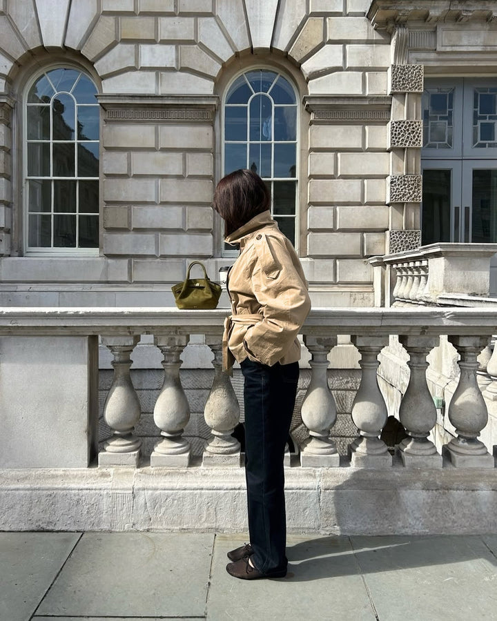 Jane | Isabella Laurent Cropped Belted Trench Jacket