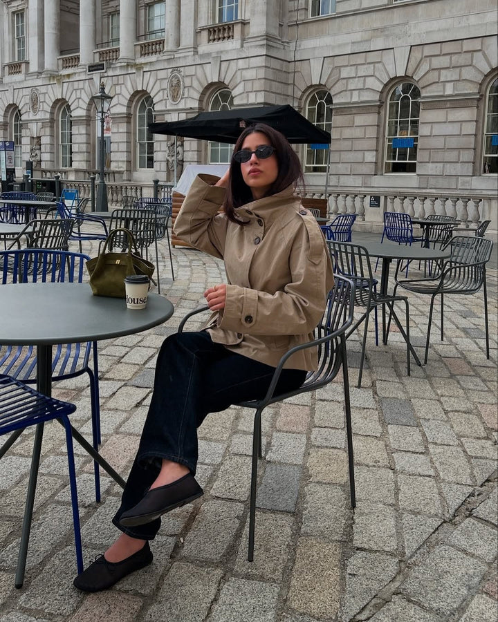 Jane | Isabella Laurent Cropped Belted Trench Jacket