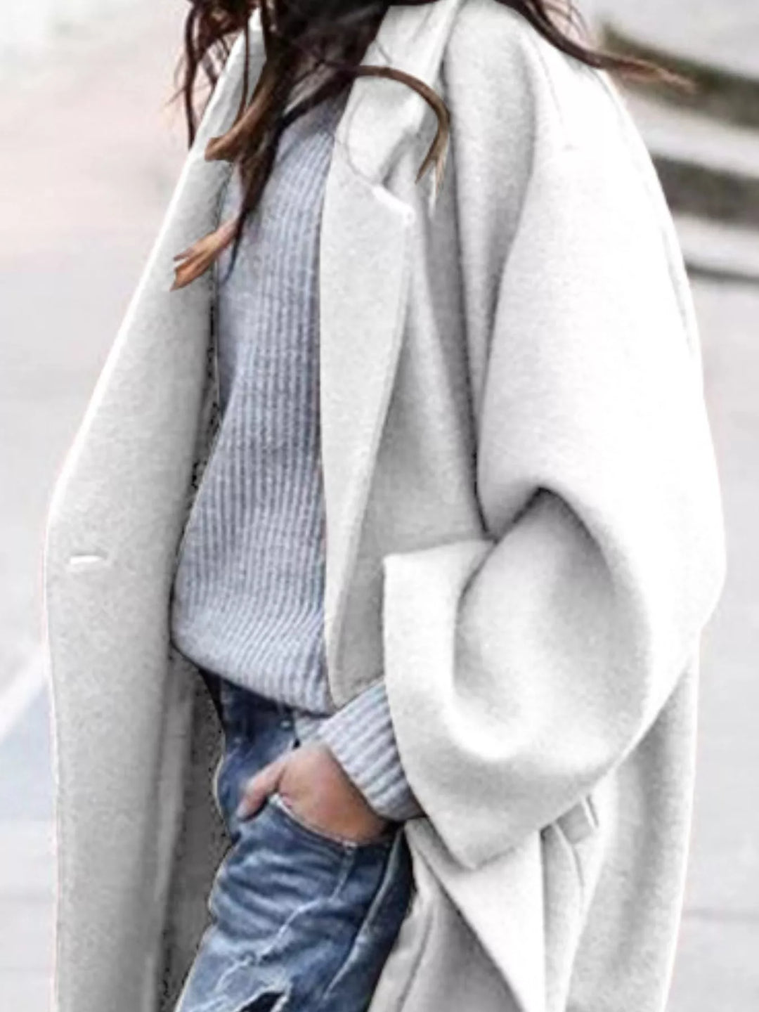 Jane | Amélie Laurent Oversized Long Wool-Blend Coat