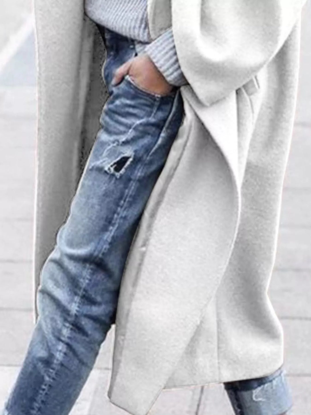 Jane | Amélie Laurent Oversized Long Wool-Blend Coat